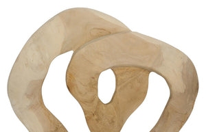 Phillips Collection Swirl Hand-Carved Teak Wood Wall Tile Bleached Sculptural Organic Decor Accent ID121300