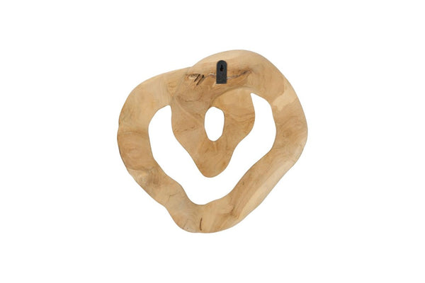Phillips Collection Swirl Hand-Carved Teak Wood Wall Tile Bleached Sculptural Organic Decor Accent ID121300