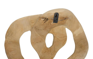 Phillips Collection Swirl Hand-Carved Teak Wood Wall Tile Bleached Sculptural Organic Decor Accent ID121300