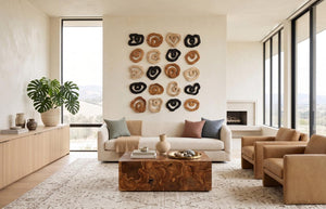 Phillips Collection Swirl Hand-Carved Teak Wood Wall Tile Bleached Sculptural Organic Decor Accent ID121300