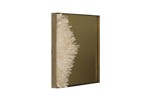 Phillips Collection Aura Natural Quartz Crystal Wall Art on Solid Brass Square Sculptural Accent Piece Left ID123263