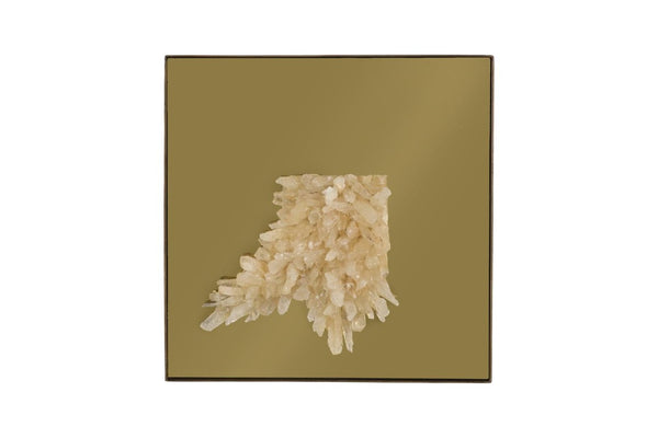 Phillips Collection Aura Natural Quartz Crystal Wall Art on Solid Brass Square Sculptural Accent Piece Center ID123264