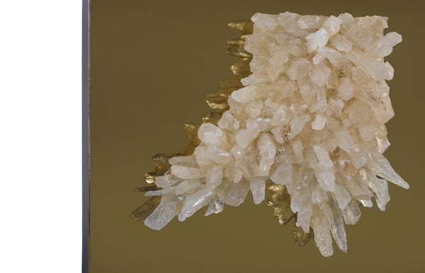 Phillips Collection Aura Natural Quartz Crystal Wall Art on Solid Brass Square Sculptural Accent Piece Center ID123264
