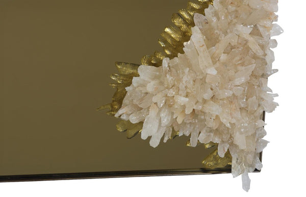 Phillips Collection Aura Natural Quartz Crystal Wall Art on Solid Brass Square Sculptural Accent Piece Right ID123265