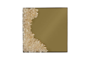 Phillips Collection Aura Natural Quartz Crystal Wall Art on Solid Brass Square Sculptural Accent Piece Concave Left ID123266