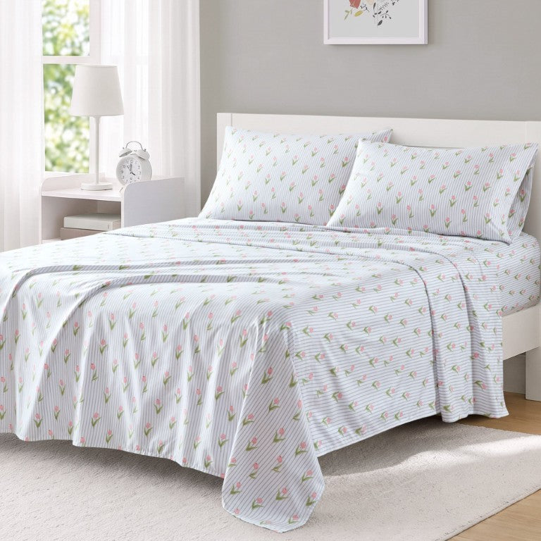 JLA Home Printed Microfiber Sheet Set Wrinkle Resistant Soft Polyester Bedding OEKO-TEX ID20-2614