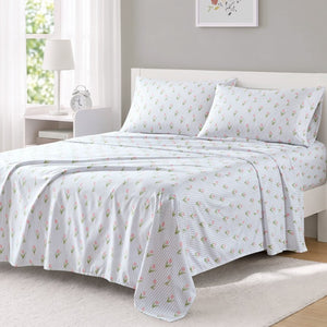 JLA Home Printed Microfiber Sheet Set Wrinkle Resistant Soft Polyester Bedding OEKO-TEX ID20-2614