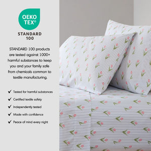 JLA Home Printed Microfiber Sheet Set Wrinkle Resistant Soft Polyester Bedding OEKO-TEX ID20-2614