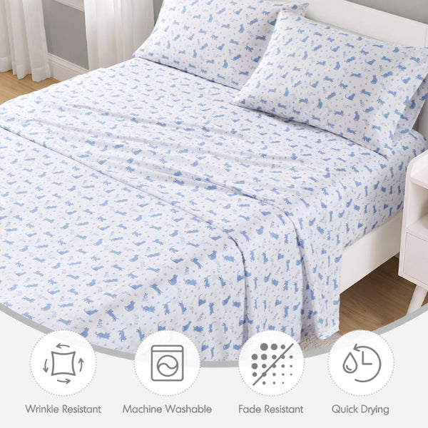 JLA Home Printed Microfiber Sheets Soft Polyester Bedding with Bold Pattern and Wrinkle Resistance ID20-2615