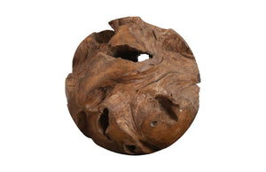 Phillips Collection Teak Wood Ball - Large Decorative Sculpture for Modern Organic Décor in Warm Brown Finish, 20" ID53976