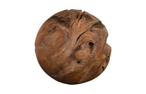 Phillips Collection Teak Wood Ball - Large Decorative Sculpture for Modern Organic Décor in Warm Brown Finish, 20" ID53976