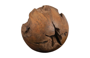 Phillips Collection Teak Wood Ball - Large Decorative Sculpture for Modern Organic Décor in Warm Brown Finish, 20" ID53976