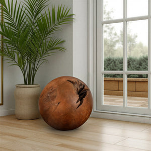 Phillips Collection Teak Wood Ball - Medium Decorative Sphere for Home Decor, Unique Hand-Carved Natural Accent Piece ID53977