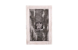 Phillips Collection Ganesha Ceramic Wall Relief with Lava Stone Finish Silver Leaf Accents and Wood Frame ID63190