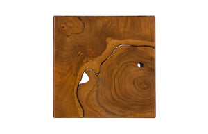 Phillips Collection Teak Slice Pedestal – Handcrafted Solid Wood Accent for Modern and Rustic Home Decor Display Square, MD ID65139