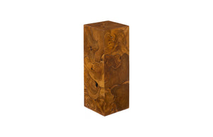 Phillips Collection Teak Slice Pedestal – Handcrafted Solid Wood Accent for Modern and Rustic Home Decor Display Square, MD ID65139