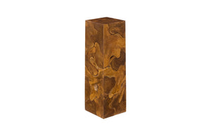Phillips Collection Teak Slice Pedestal – Handcrafted Solid Wood Accent for Modern and Rustic Home Decor Display Square, LG ID65140