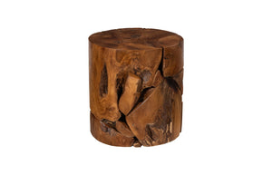 Phillips Collection Teak Round Chunk Stool - Handcrafted Solid Wood Accent for Modern, Rustic & Industrial Decor ID65141