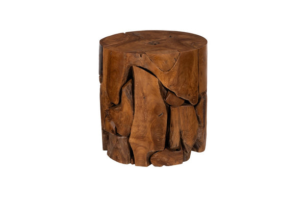 Phillips Collection Teak Round Chunk Stool - Handcrafted Solid Wood Accent for Modern, Rustic & Industrial Decor ID65141