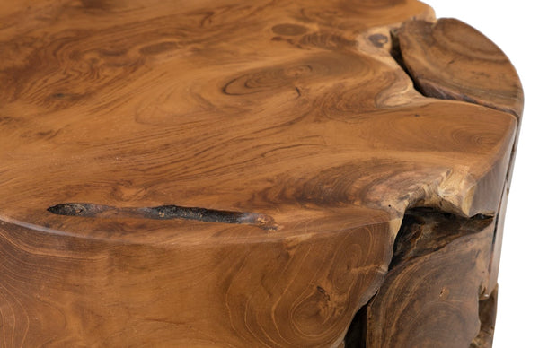 Phillips Collection Teak Chunk Round Side Table - Handcrafted Teak Wood Beauty For Contemporary And Rustic Styles Brown Wood Id65142