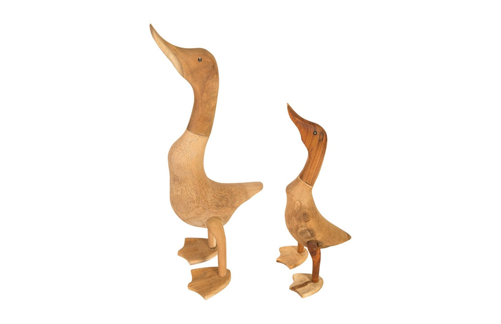 Phillips Collection Wood Duck Sculptures Set Of 2 - Charming Chamcha Wood Accents For Modern Organic Home Decor Brown Wood ,Chamcha Wood Id65149