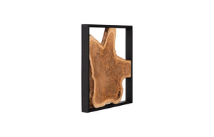 Phillips Collection Framed Slice Wall Tile - Teak Wood Art In Modern Black Frame For Elegant Home Décor Enhancements Brown Wood ,Teak Id65155
