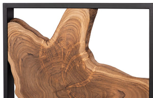 Phillips Collection Framed Slice Wall Tile - Teak Wood Art In Modern Black Frame For Elegant Home Décor Enhancements Brown Wood ,Teak Id65155