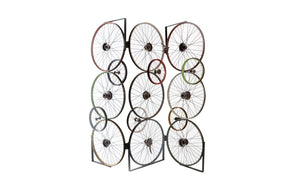 Phillips Collection Bicycle Wheel Reclaimed Metal Wall Screen Room Divider Artisan Industrial Loft Decor ID66016
