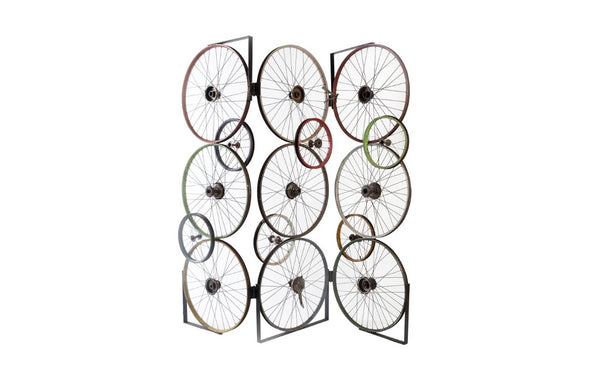 Phillips Collection Bicycle Wheel Reclaimed Metal Wall Screen Room Divider Artisan Industrial Loft Decor ID66016