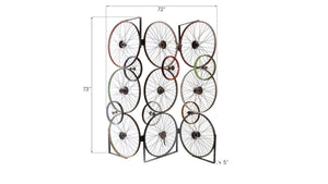 Phillips Collection Bicycle Wheel Reclaimed Metal Wall Screen Room Divider Artisan Industrial Loft Decor ID66016