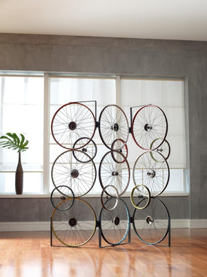 Phillips Collection Bicycle Wheel Reclaimed Metal Wall Screen Room Divider Artisan Industrial Loft Decor ID66016