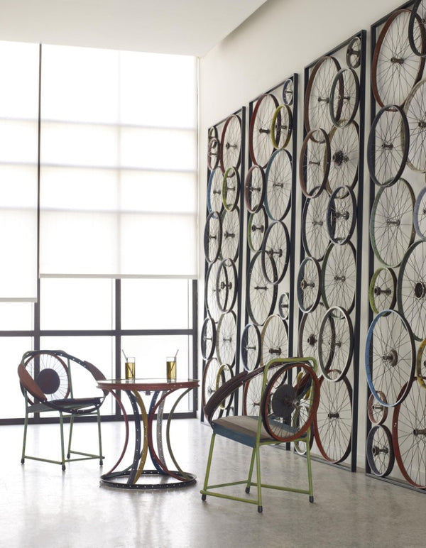 Phillips Collection Bicycle Wheel Wall Art Reclaimed Indonesian Metal Industrial Bohemian Focal Piece ID66019