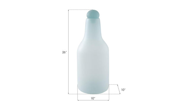 Phillips Collection Frosted Turquoise Lidded Glass Bottle Sculptural Decor for Shelves and Kitchen Vignettes 10 x 10 x 26 ID66323