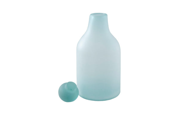 Phillips Collection Frosted Glass Bottle - Modern Turquoise Decorative Accent for Home Décor and Stylish Displays Medium ID66324
