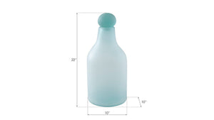 Phillips Collection Frosted Glass Bottle - Modern Turquoise Decorative Accent for Home Décor and Stylish Displays Medium ID66324