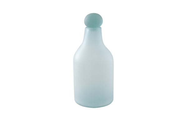 Phillips Collection Frosted Glass Bottle - Modern Turquoise Decorative Accent for Home Décor and Stylish Displays Medium ID66324