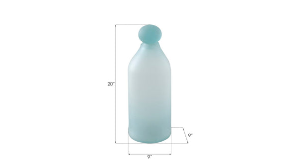 Phillips Collection Frosted Glass Bottle - Modern Turquoise Decorative Accent for Home Décor and Stylish Displays Small ID66325