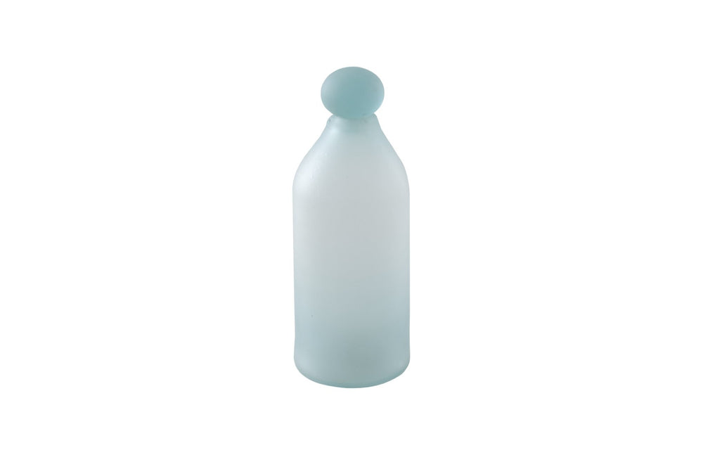 Phillips Collection Frosted Glass Bottle - Modern Turquoise Decorative Accent for Home Décor and Stylish Displays Small ID66325