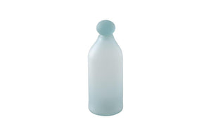 Phillips Collection Frosted Turquoise Lidded Glass Bottle Sculptural Decor for Shelves and Kitchen Vignettes 9 x 9 x 20 ID66325