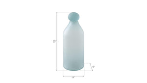 Phillips Collection Frosted Turquoise Lidded Glass Bottle Sculptural Decor for Shelves and Kitchen Vignettes 9 x 9 x 20 ID66325