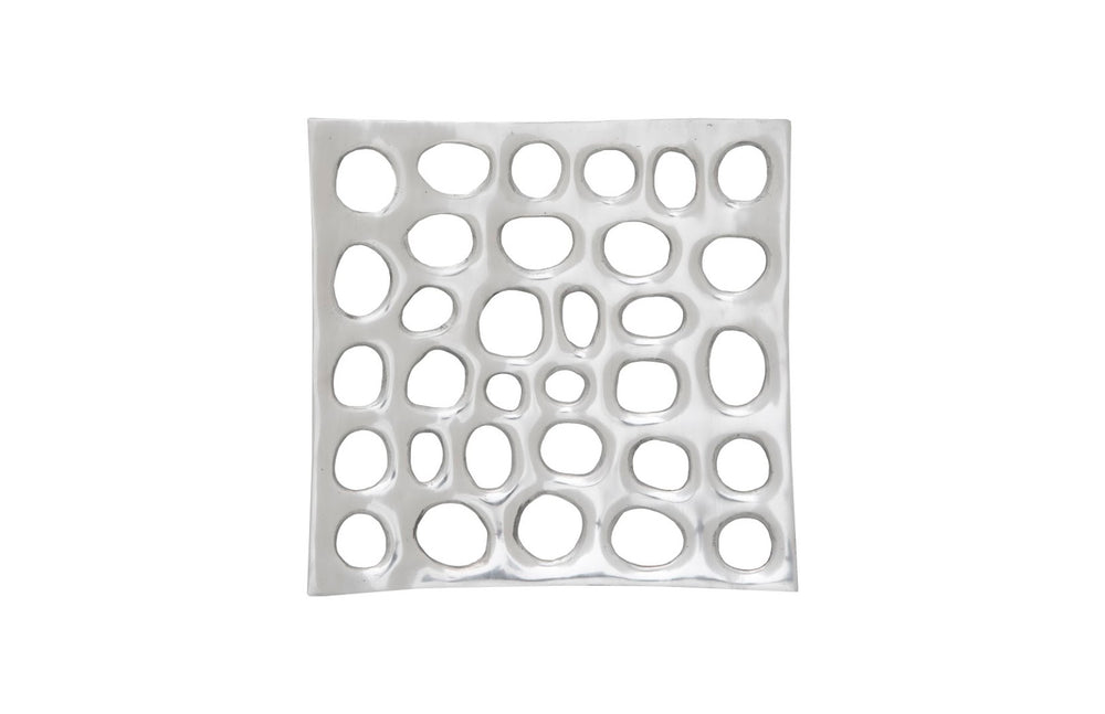 Phillips Collection Polka Dot Wall Tile, Silver - Modern Decorative Accent For Unique Gallery Installations & Textured Walls Silver Metal Id66373