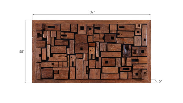 Phillips Collection Asken Large Wall Art - Handcrafted Reclaimed Wood Sculpture for Unique Home Decor and Style Wood, LG ID66473