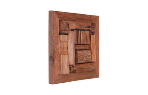 Phillips Collection Asken Wall Tile - Handcrafted Reclaimed Wood Art With Unique Cut-outs For Modern Organic Decor Brown Wood Id66897