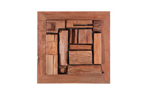 Phillips Collection Asken Wall Tile - Handcrafted Reclaimed Wood Art With Unique Cut-outs For Modern Organic Decor Brown Wood Id66897