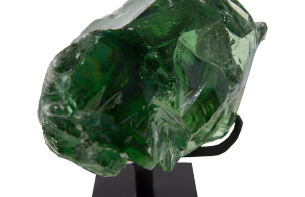 Phillips Collection Refractory Glass Sculpture: Luminous Art Piece With Natural Character And Contemporary Elegance Green Glass Id68665