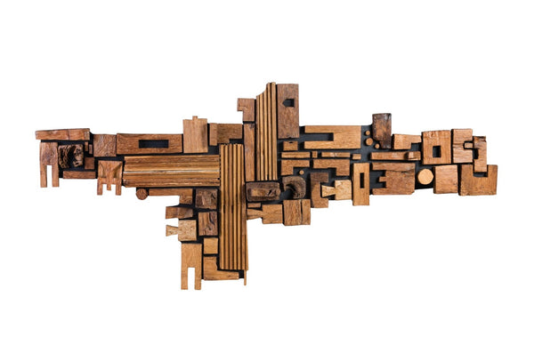 Phillips Collection Asken Large Wall Art - Handcrafted Reclaimed Wood Sculpture for Unique Home Decor and Style Wood, Freeform ID68830