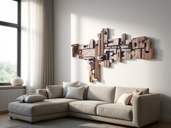 Phillips Collection Asken Large Wall Art - Handcrafted Reclaimed Wood Sculpture for Unique Home Decor and Style Wood, Freeform ID68830