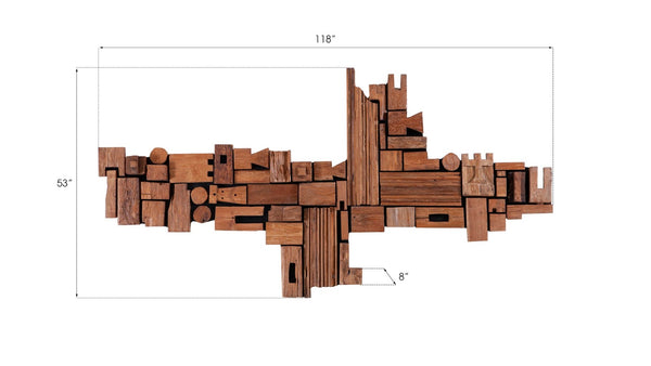 Phillips Collection Asken Large Wall Art - Handcrafted Reclaimed Wood Sculpture for Unique Home Decor and Style Wood, Freeform ID68830