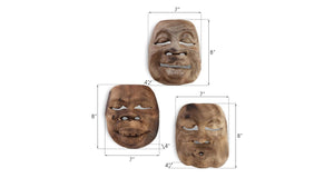 Phillips Collection Indonesian Teak Ceremonial Dance Masks Hand Carved Traditional Wall Art Decor ID72667