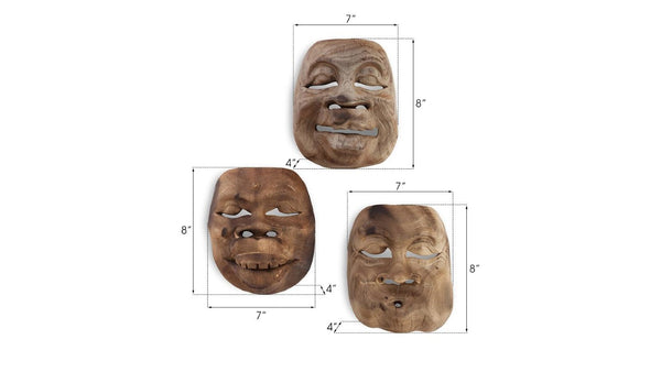 Phillips Collection Indonesian Teak Ceremonial Dance Masks Hand Carved Traditional Wall Art Decor ID72667